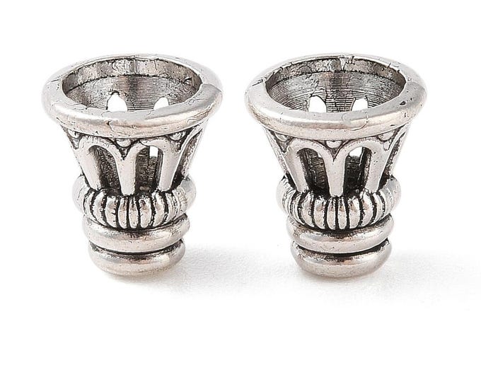Antique Silver Tone Alloy Bead Cap/Cones 10x9.5mm (A132a/473f)