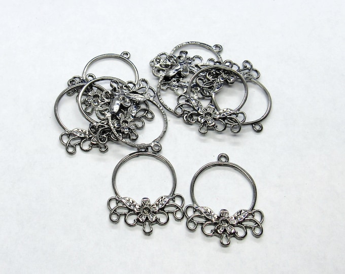 10 Gunmetal Tone 1 to 3 Chandelier Links 35x28mm (A43d)