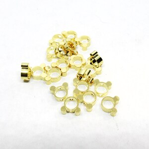 10 Gold Plated Copper Bear/Mouse Bead Frames 8x7mm (A3p)