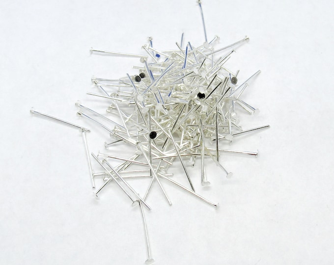 20G (Approx 200) 18mm Silver Plated Alloy Head Pins  (3/4"- 21G) (A54k)