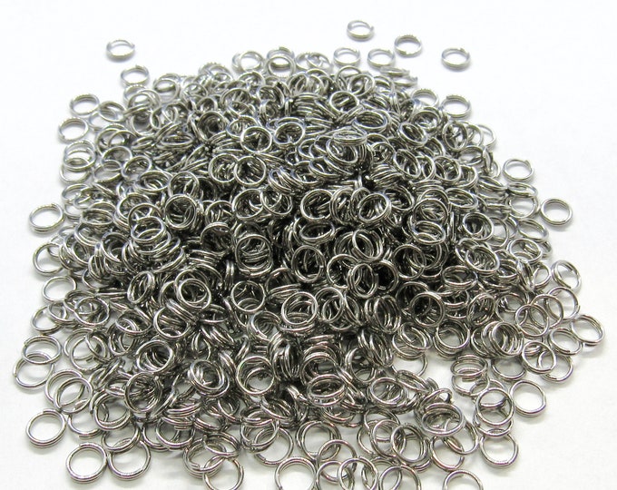 50G (Approx 1000) Platinum Tone Iron Open Jump Rings 4mm  (A502b)
