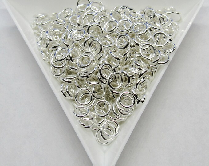 500 Silver Plated 5mm Opened Jump Rings  (A193c)