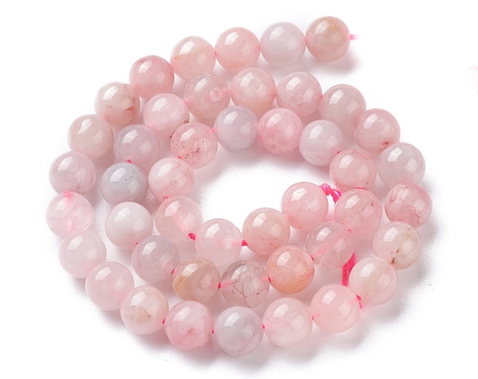 1 Strand 8mm Round Natural Rose Quartz Gemstone Beads (A321h)