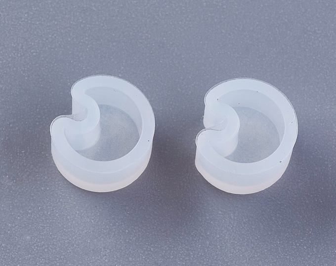 10pcs Silicone Moon Resin Molds For Earring Jewelry Making 8.5x7.5mm (A366c)