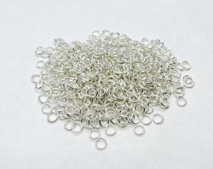 Silver Plated Opened Jump Rings 4mm  (A96a/335k)