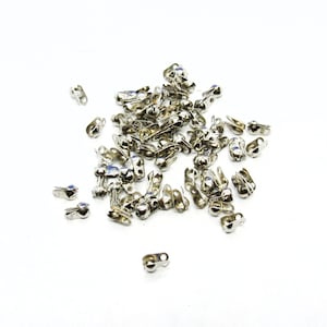 100 Platinum Tone Iron Based Alloy Calotte Knot Covers 6 x 4.5mm  (A195v)