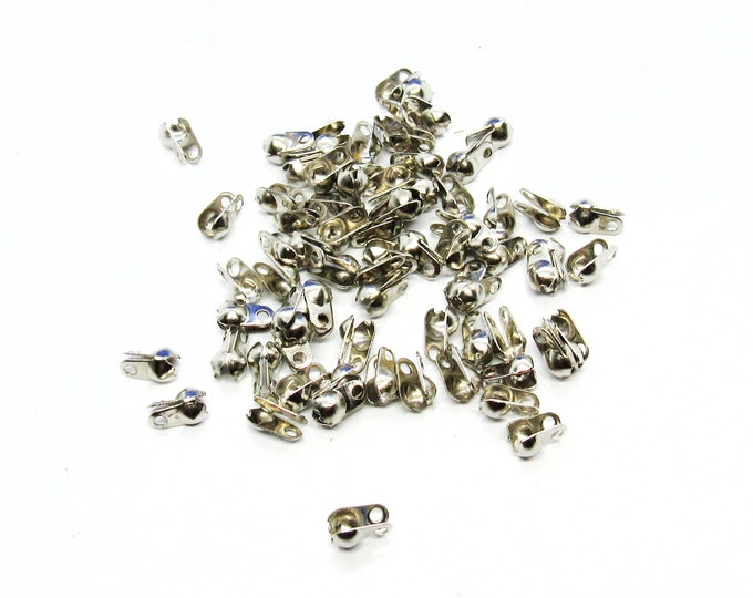 100 Platinum Tone Iron Based Alloy Calotte Knot Covers 6 x 4.5mm  (A195v)