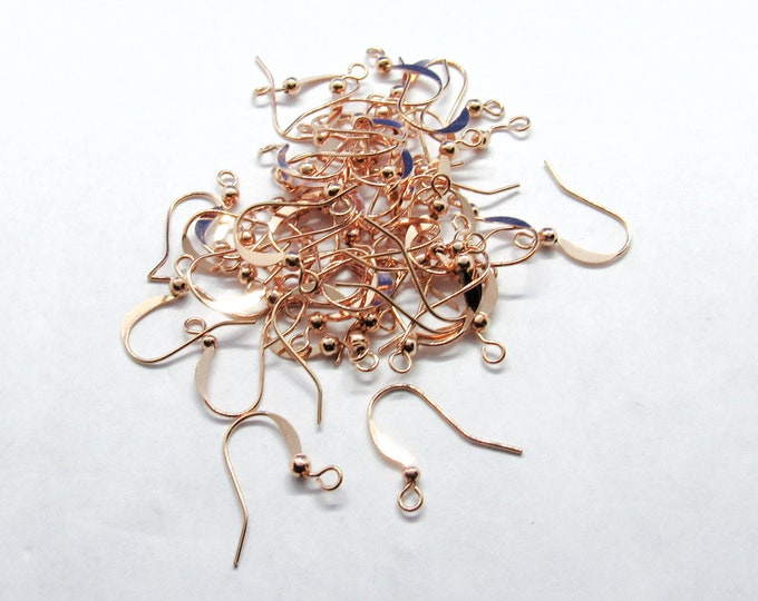 20 Pr (40pcs) Rose Gold Tone Copper French Ear Wires 19x17mm-21g  (A124e)