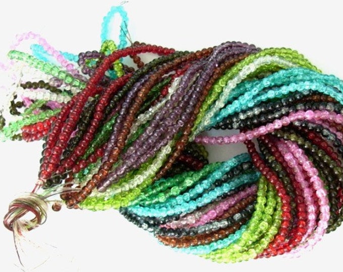 Choice of Color 1/2 Strand 8mm Crackle Glass Beads (A92d-f)