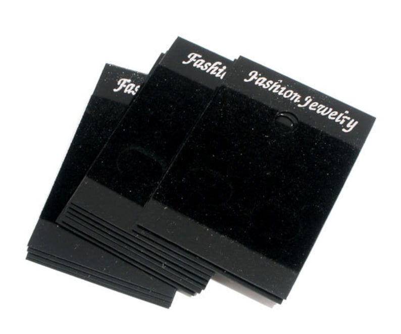 50 Black Velvet Earring Display Cards 52 x 37mm B32D