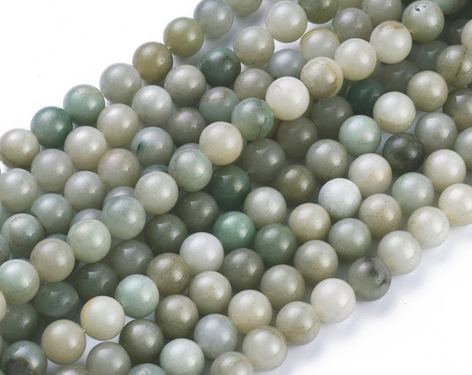 1 Strand Round 10.5mm Natural Myanmar Jade Gemstone Beads (A280c)