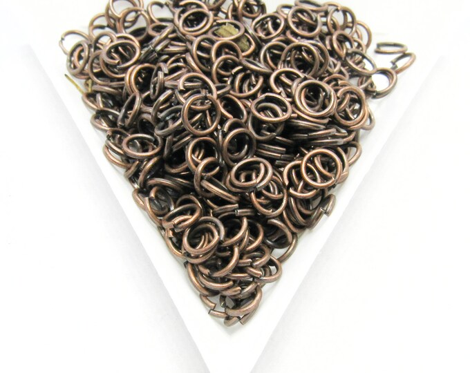 45G (Approx 500) Antique Red Copper 5mm Opened Jump Rings  (A193d)