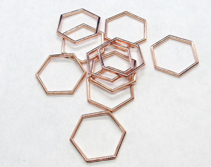 10 Rose Gold Honeycomb Connector Links 23x20mm (A153h)