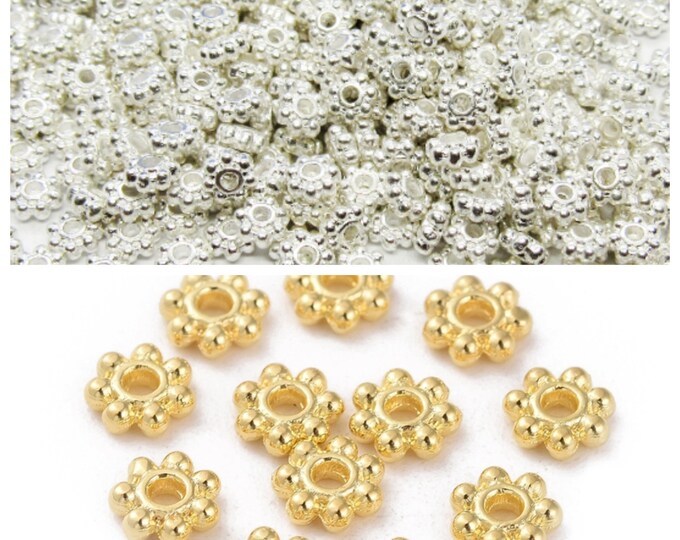 Choice of Color 4.5mm Alloy Daisy Spacer Beads (A176i/400a)