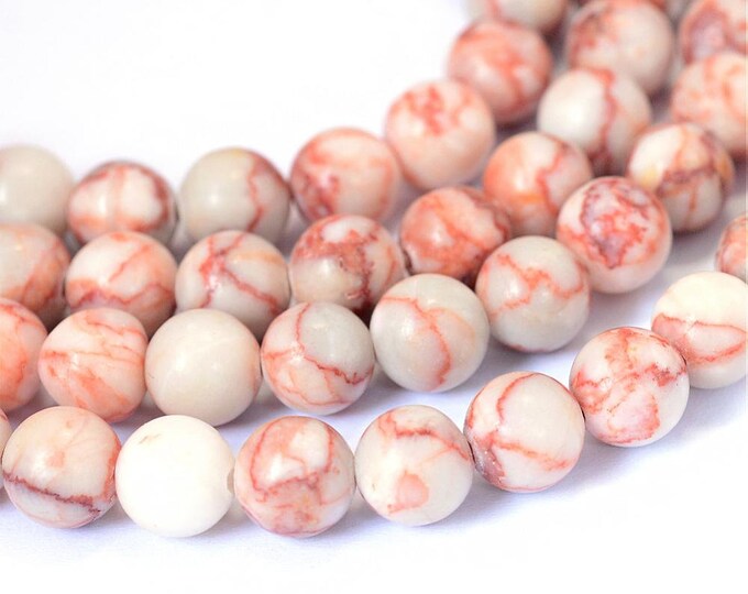 1 Strand 8mm Round Natural Red Netstone Jasper Beads (A302f)