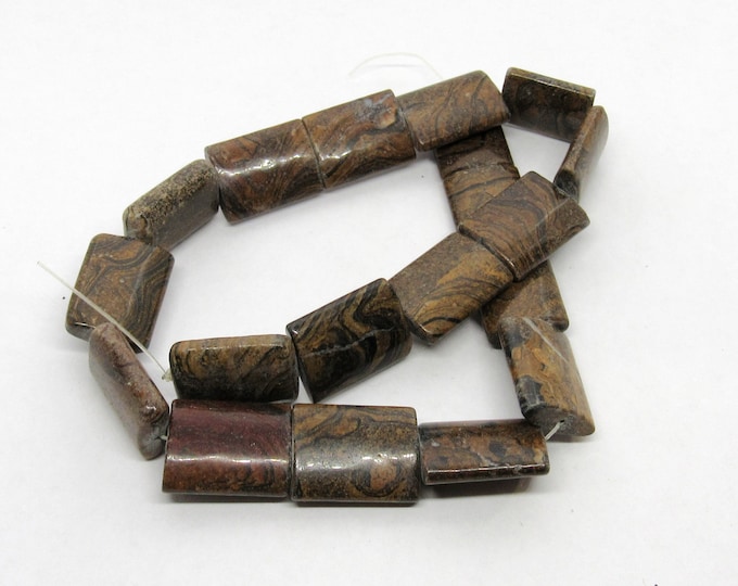 1 Strand Natural Rectangular Bronzite Gemstone Beads 20x15mm (A21f)
