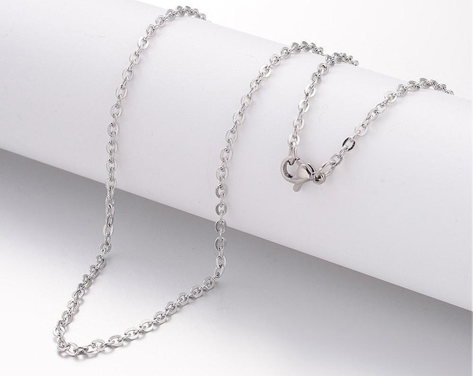 5 (304) Stainless Steel Cable Link Chain Necklaces 24"  (A331c)