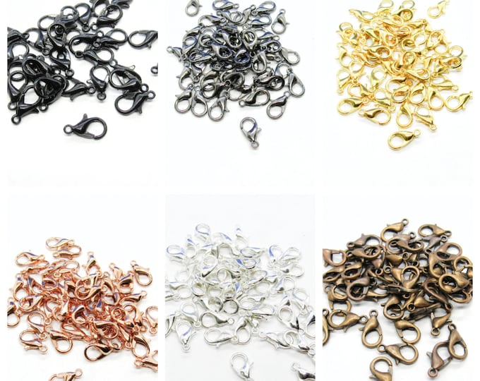 Choice of Tone Alloy Lobster Claw Clasps 12x7mm