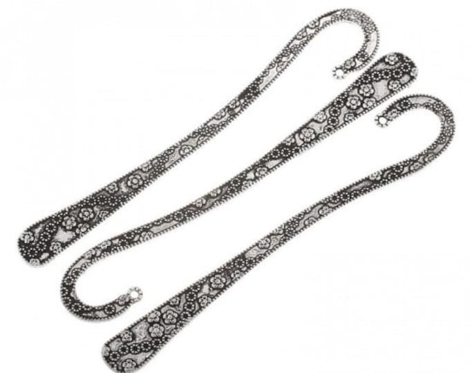2 Antique Silver Tibetan Alloy Bookmark Findings 120mm (A362c)