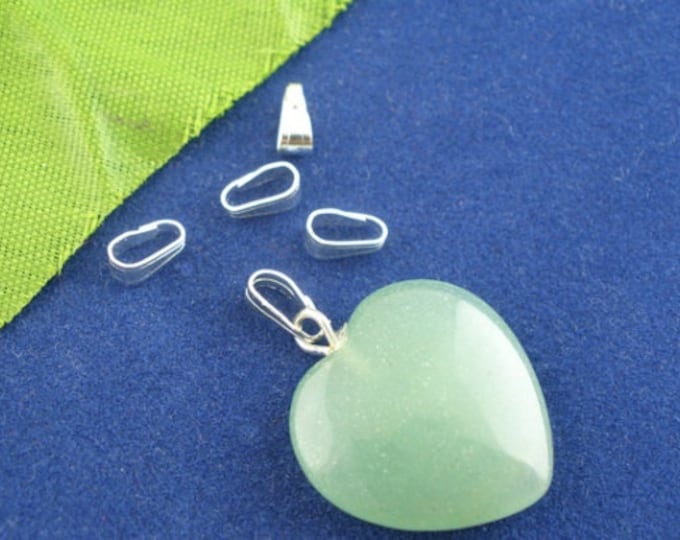 50 Silver Plated Copper Pinch Bails Bail 7mm x 3mm (A329a)