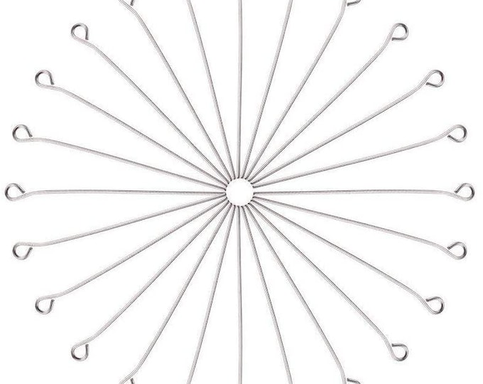 100 (304) Stainless Steel 4.0cm Eye Pins in Plastic Storage Case  (A512h)