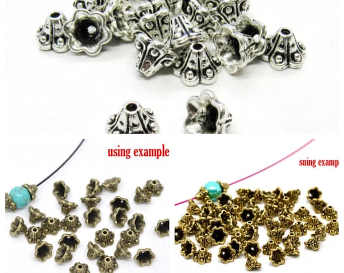 Choice of Color Tone Alloy Bead Caps 10x5mm