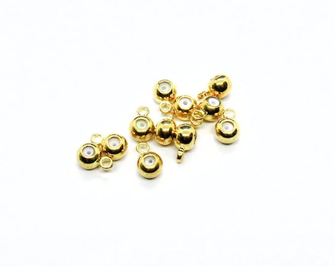 10 Gold Plated Copper Slider Bails with Silicone Core 6mm x 4mm  (A108L)