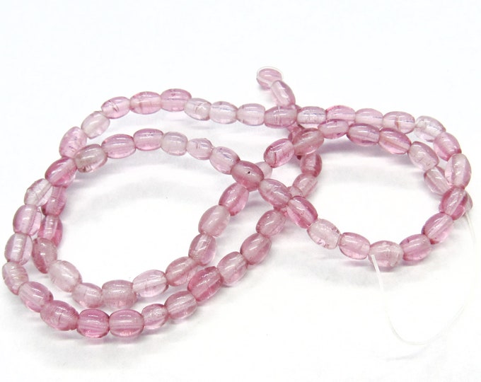 1 Strand 5x3.5mm Transparent Glass Rice Beads Light Lavender (A131r)