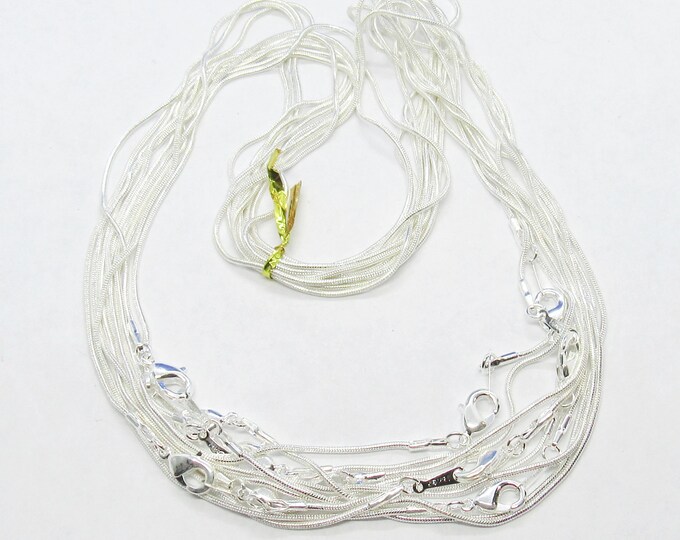 10 Silver Plated Copper Snake Chain Necklaces 20 1/8" (Desk F-d)