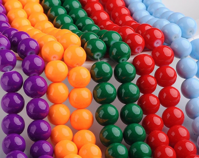 Choice of Color 1 Strand 10mm Baking Painted Glass Beads