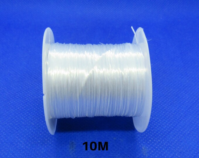 1 Spool Flat Elastic Crystal String Beading Thread .8mm White (A94c)