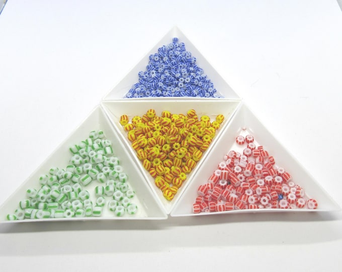 Choice of Color 25G 6/0 Stripe Seep Glass Seed Beads  (A480b)