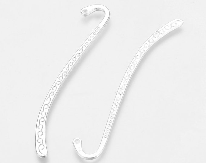 5 Silver Tone Tibetan Alloy Bookmark Findings 84x14x1.5mm (A29k)