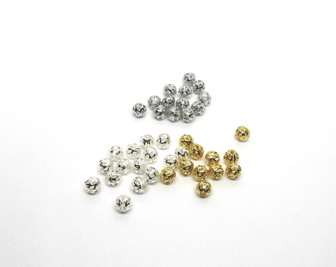 Choice of Plating 20pc Round Hollow Brass 6mm Spacer Beads  (A4482a-c)