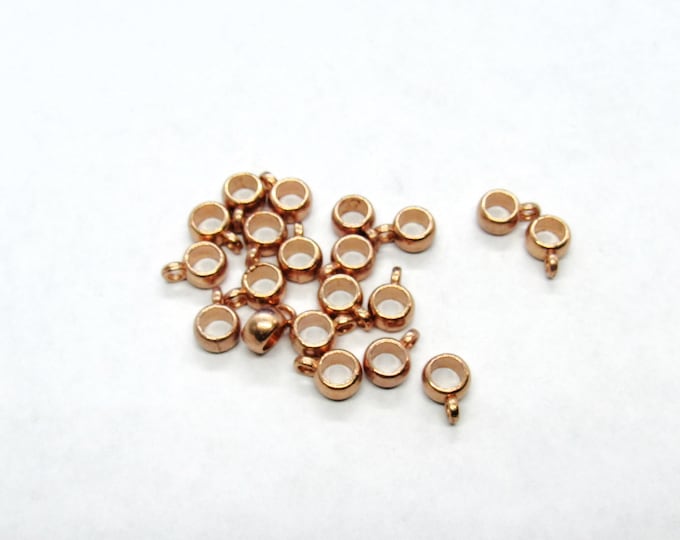 20 Rose Gold Tone 9 x 6mm Alloy Pendant Bails  (A28b)