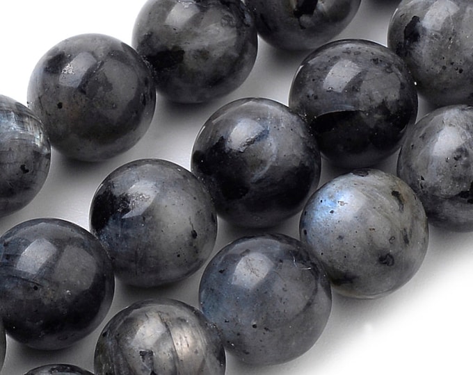 1 Strand Round 8mm Natural Larvikite Gemstone Beads (A304a)