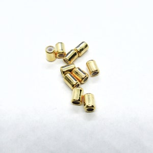 10 Gold Plated 4mm Copper Slider Clasp Beads  (A203w)