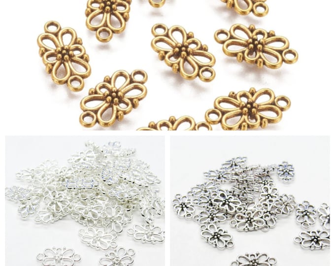 Choice of Color Flower Design Connector Links 16x8mm