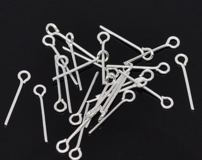 450 Silver Plated Alloy Eye Pins 12mm/21g  (A207L)