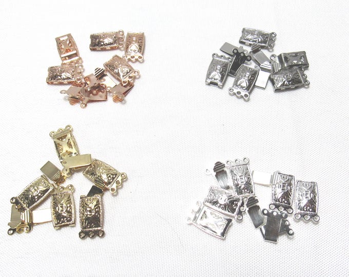 Choice of Color 5 Sets 304 Stainless Box Clasps 21x10x4.5mm (A204a-d)