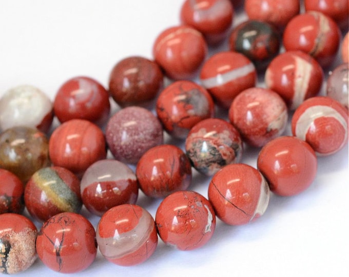1 Strand 8mm Round Natural Red Jasper Beads (A303g)