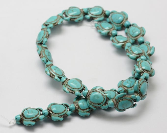 1 Strand Synthetic Howlite Turtle Beads 14 x 18mm (A278f)