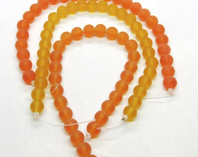 Choice of Color 1 Strand 8mm Round Cultured Sea Glass Beads (A140j-L)