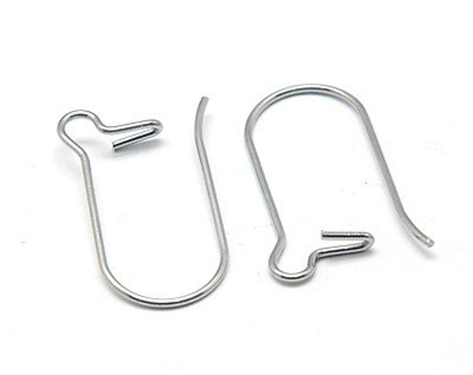 25 Pr (50pcs) 316 Stainless Steel Kidney Ear Wires 20x11mm-21g  (A248c)
