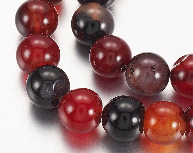 1 Strand 8mm Round Natural Agate Gemstone Beads (A278g)