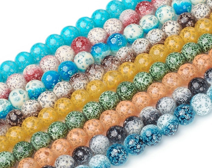 Choice of Color 1 Strand 10mm Baking Painted Glass Beads (A225)