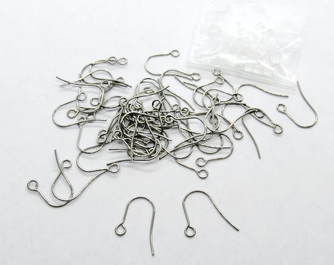 25 Pr (50pcs) 316 Stainless Steel Hook Ear Wires 16x27mm-21g  (A290a)