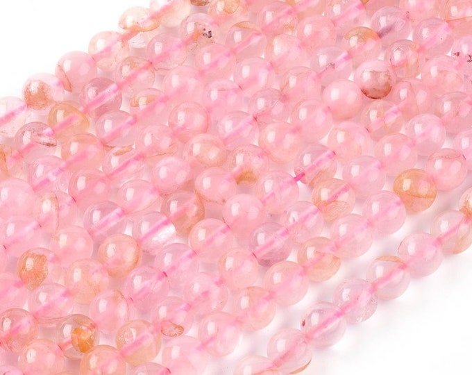 1 Strand Round 8mm Natural Rose Quartz Gemstone Beads (A304b)