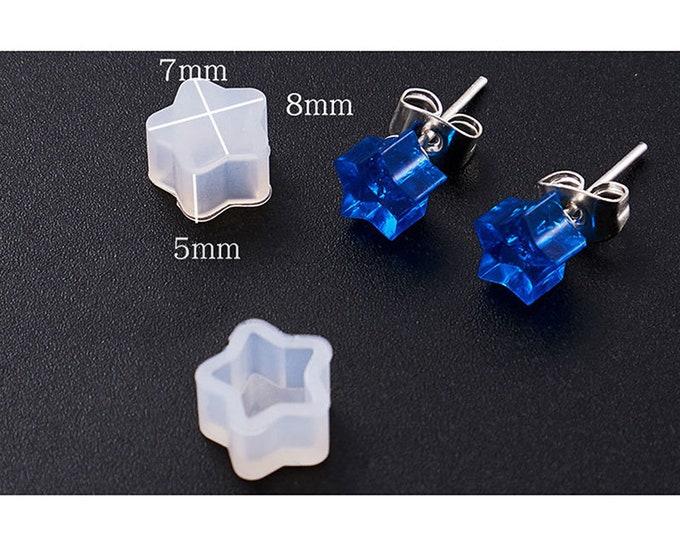 10pcs Silicone Star Resin Molds For Earring Jewelry Making 8x7mm (A366b)