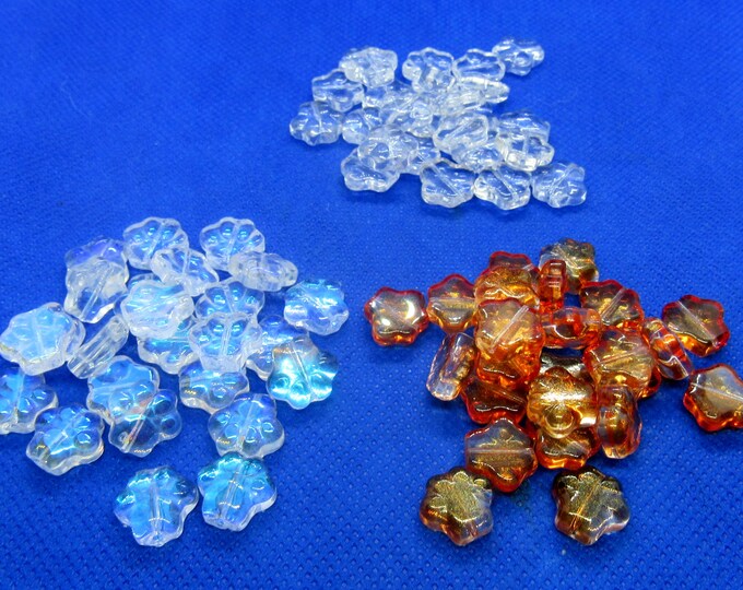 Choice of Color 24pcs Transparent Spray Painted Dog Paw Glass Beads w/Glitter Powder 11x12mm (A469d-g)